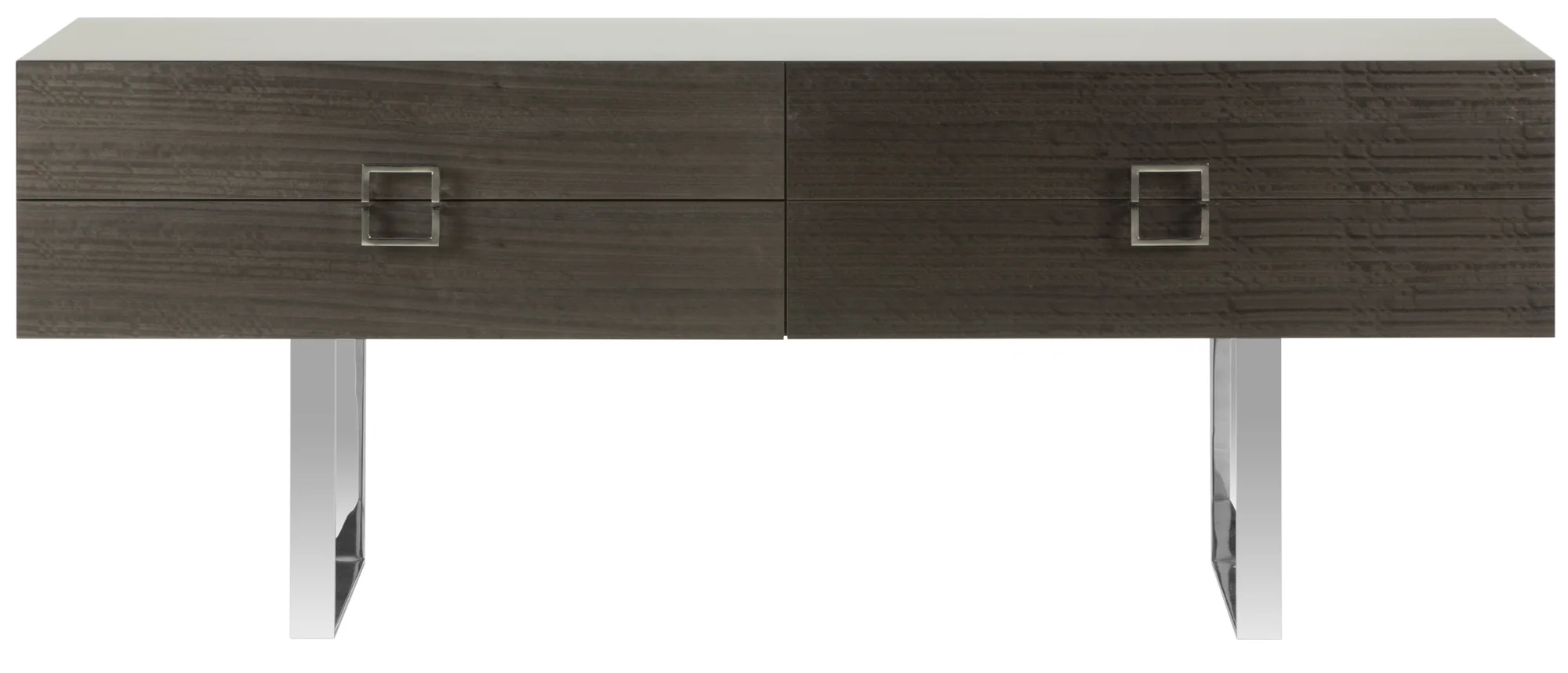Front view of grey bespoke sideboard