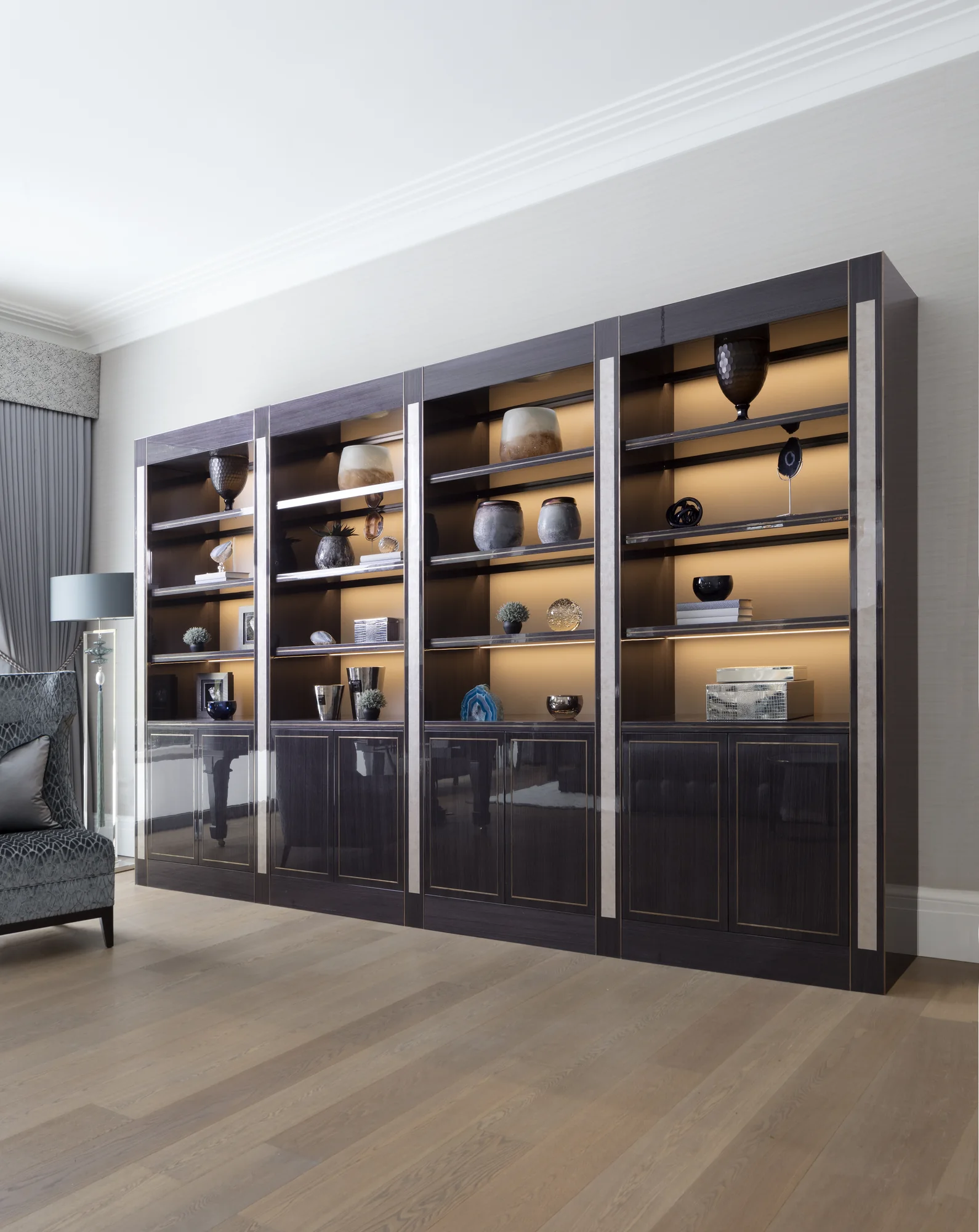 Overall view of Esher bespoke bookcase